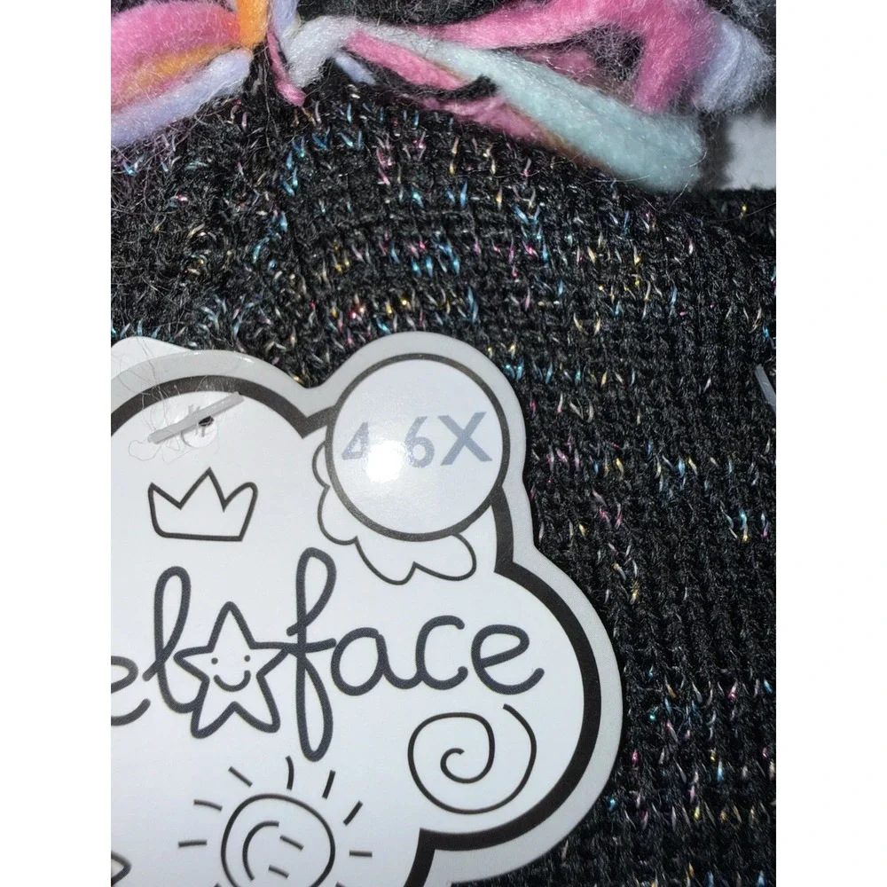 Angel Face Girls 3 Pc Winter Hat Scarf Gloves Set Unicorn Sequin Sparkle 4-6 NWT